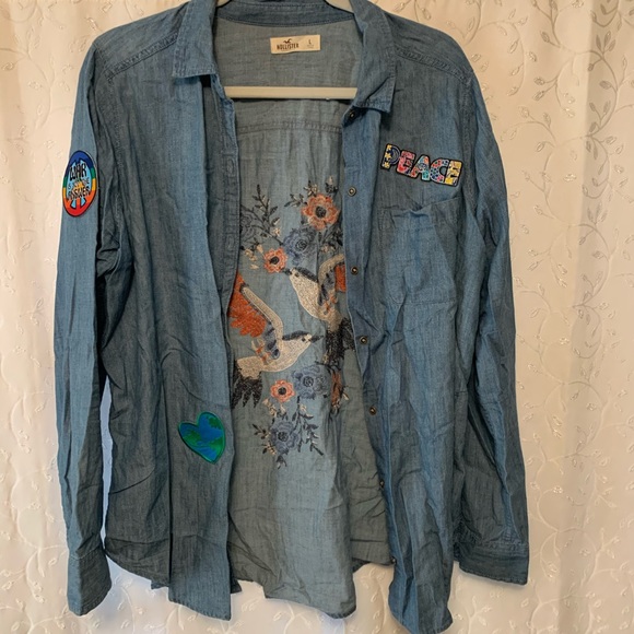Women’s jean shirt with patches - Picture 6 of 6